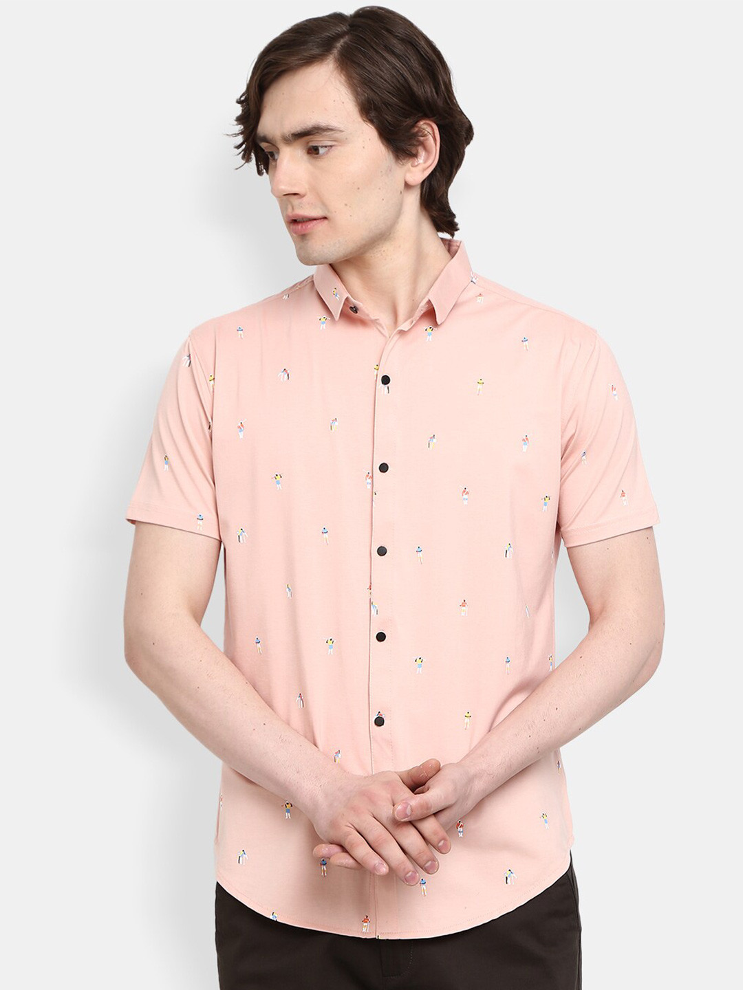 

V-Mart Men Pink Polo Collar Slim Fit T-shirt