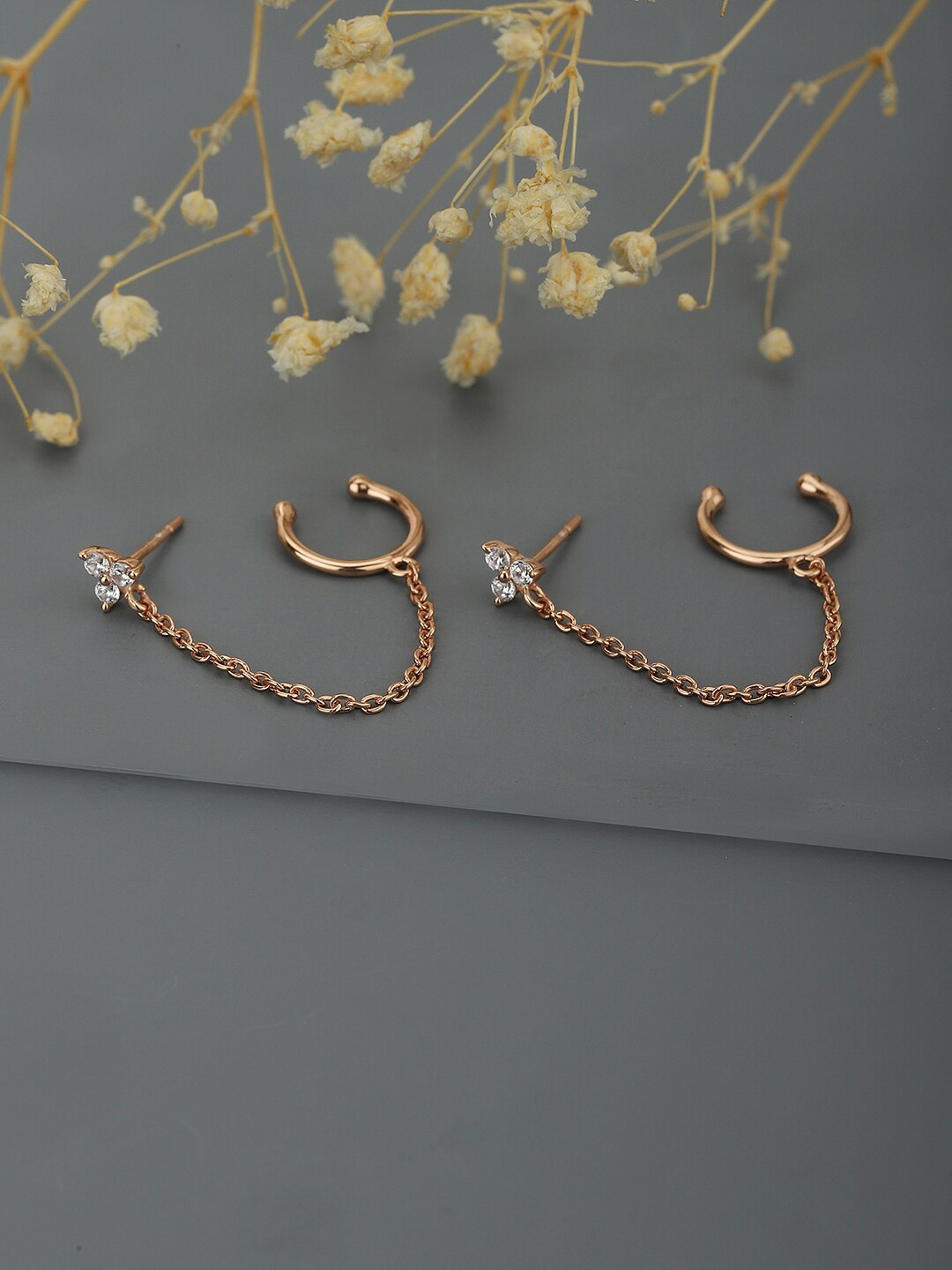

VANBELLE Rose Gold Contemporary Hoop Earrings