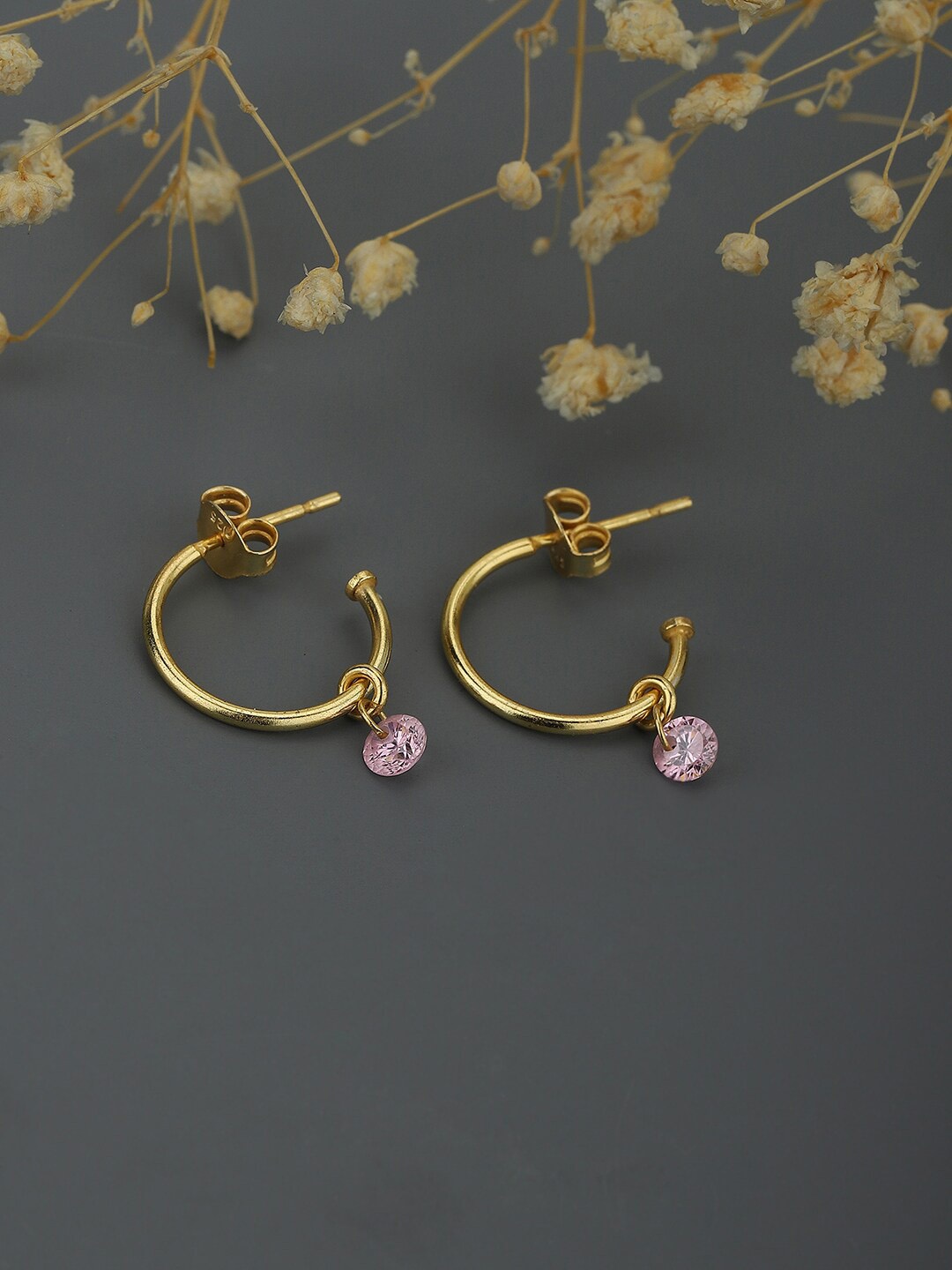 

VANBELLE Gold-Toned Circular Drop Earrings