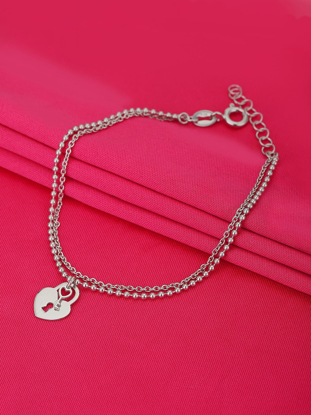 

VANBELLE Women Silver-Toned 925 Sterling Silver Rhodium-Plated Multistrand Bracelet