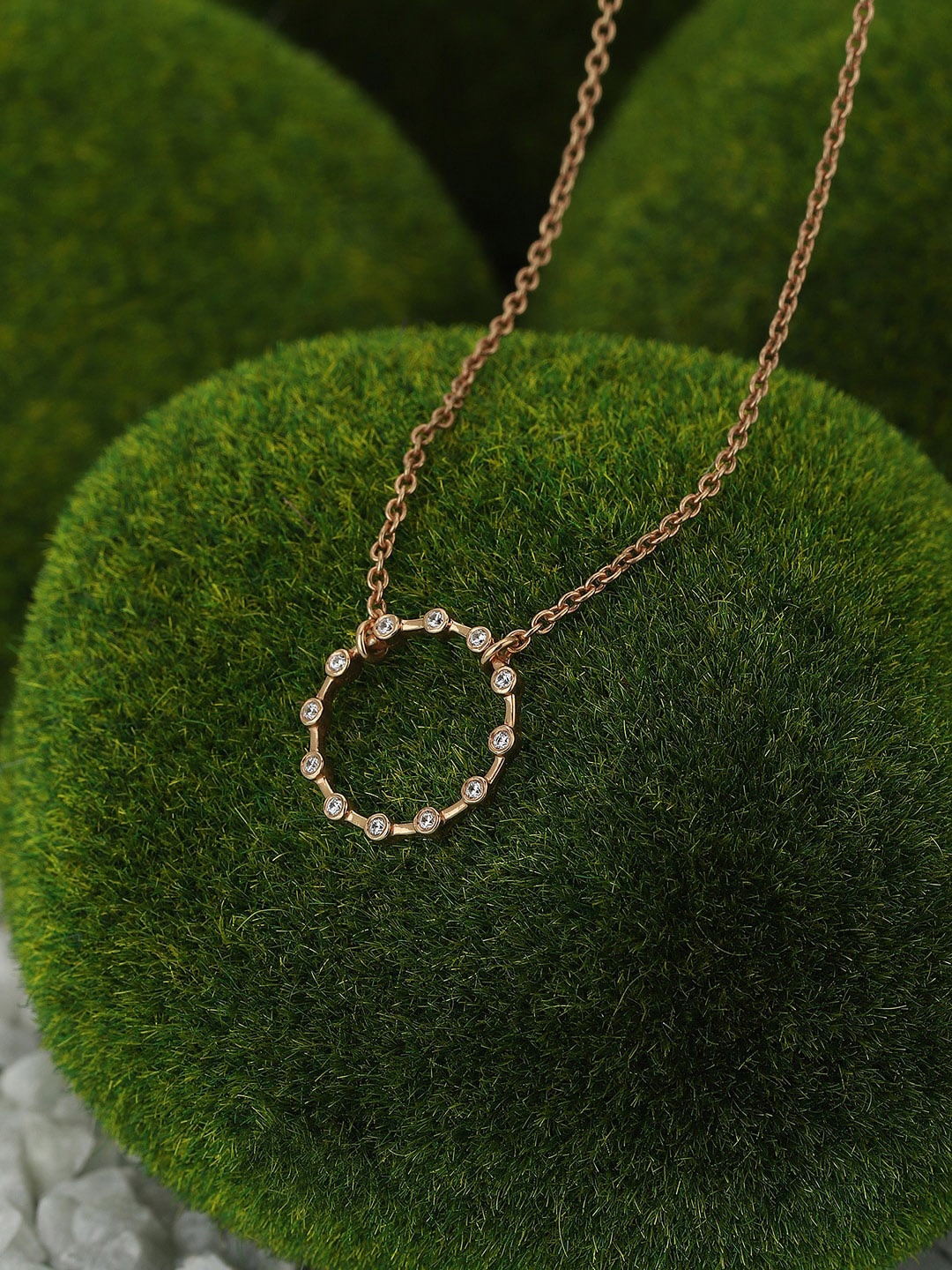 

VANBELLE Rose Gold & White Sterling Silver Rose Gold-Plated Handcrafted Necklace
