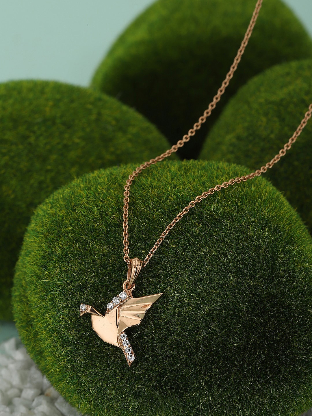 

VANBELLE Rose Gold & White Sterling Silver Rose Gold-Plated Handcrafted Necklace