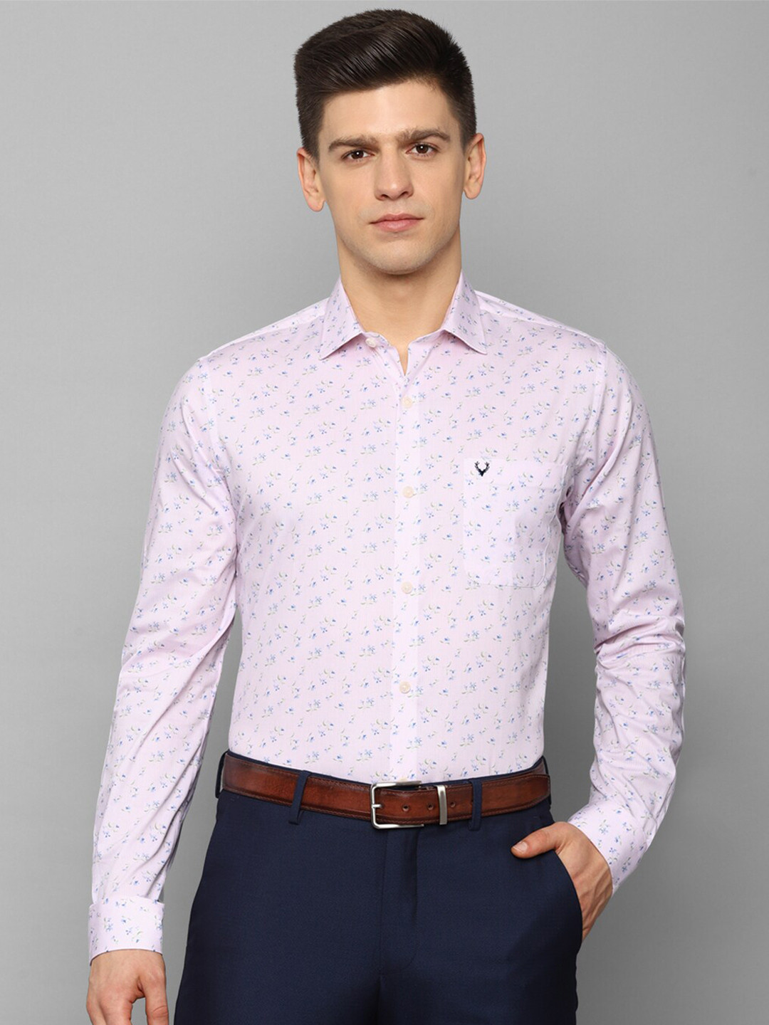 

Allen Solly Men Purple Slim Fit Printed Formal Shirt