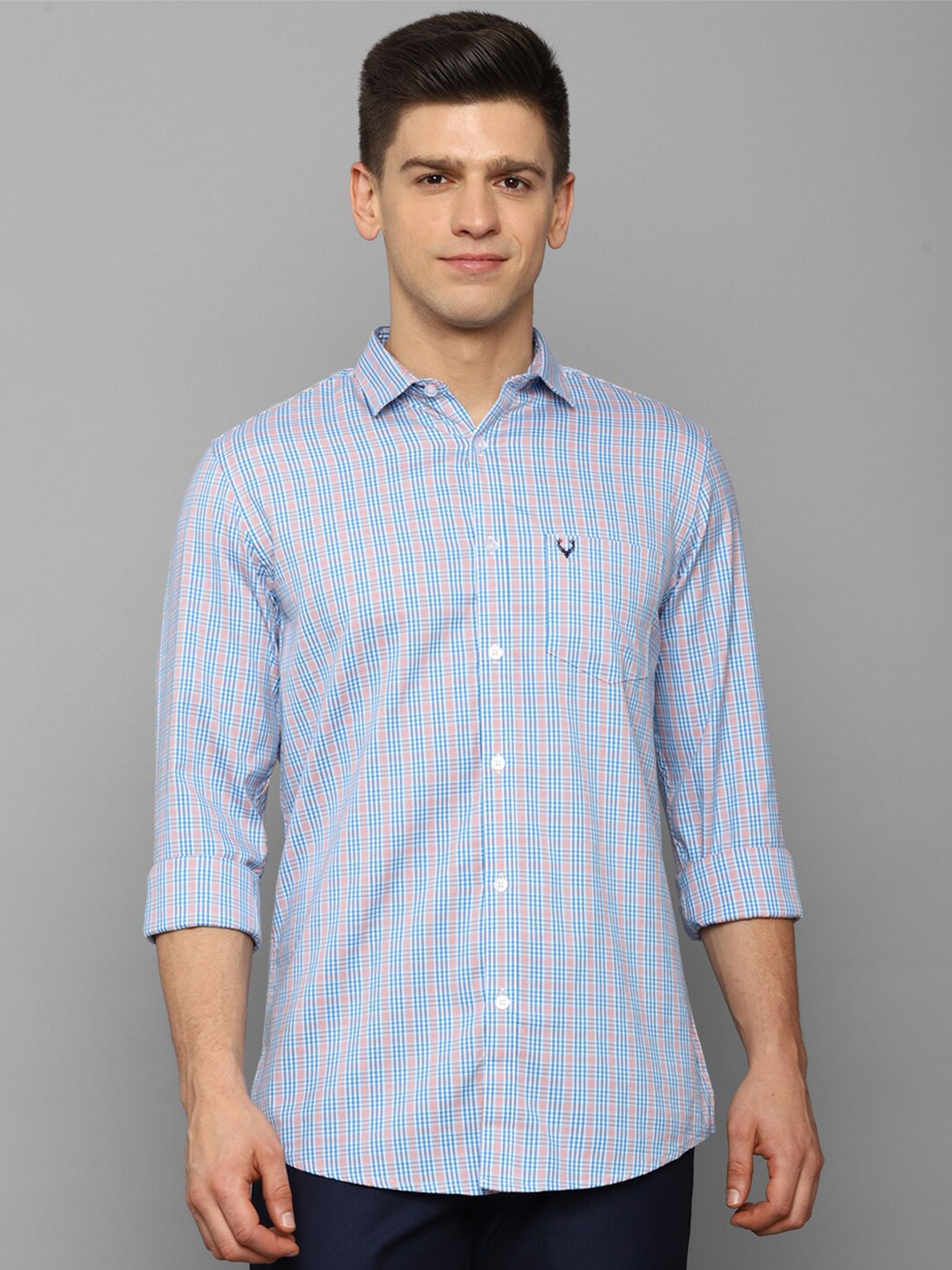 

Allen Solly Men Blue Slim Fit Checked Casual Shirt