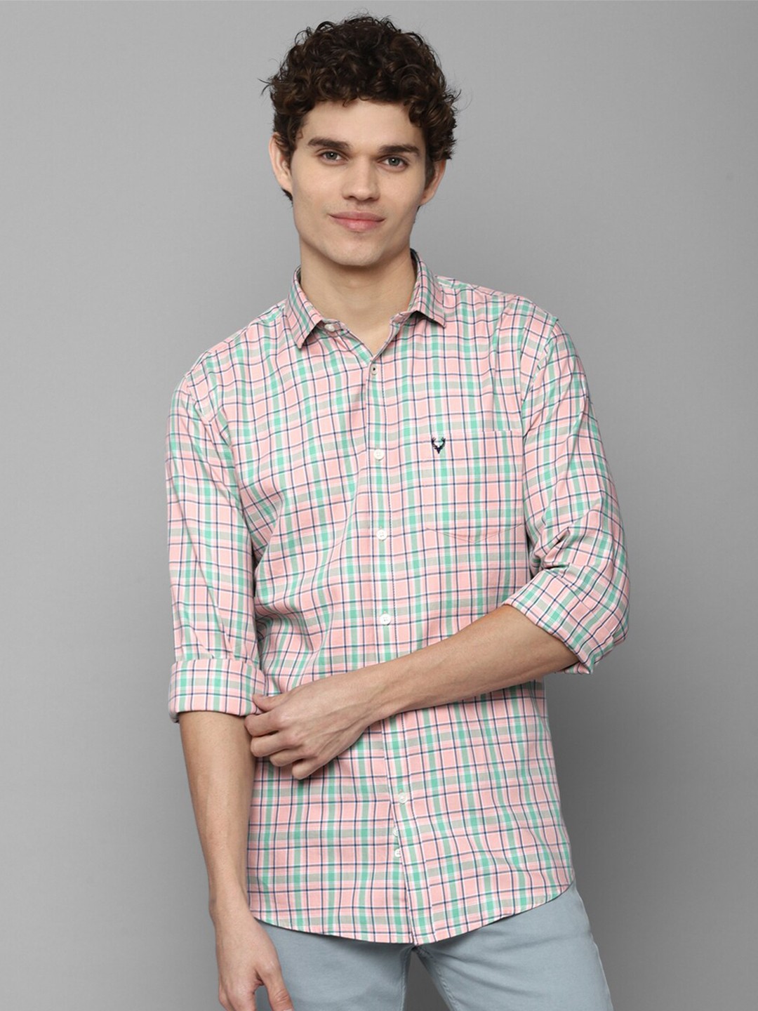 

Allen Solly Men Multicoloured Slim Fit Tartan Checks Checked Casual Shirt, Multi