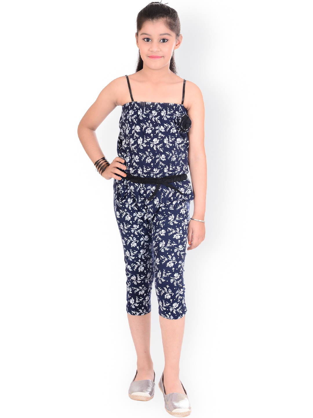 

Naughty Ninos Girls Navy Floral Print Jumpsuit, Navy blue
