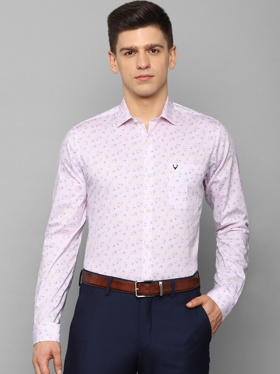 

Allen Solly Men Purple Slim Fit Printed Formal Shirt