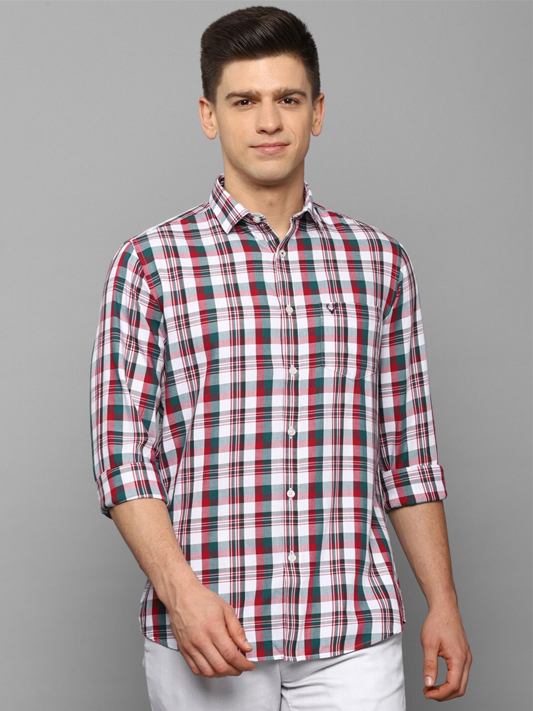 

Allen Solly Men Multicoloured Slim Fit Tartan Checks Checked Casual Shirt, Multi