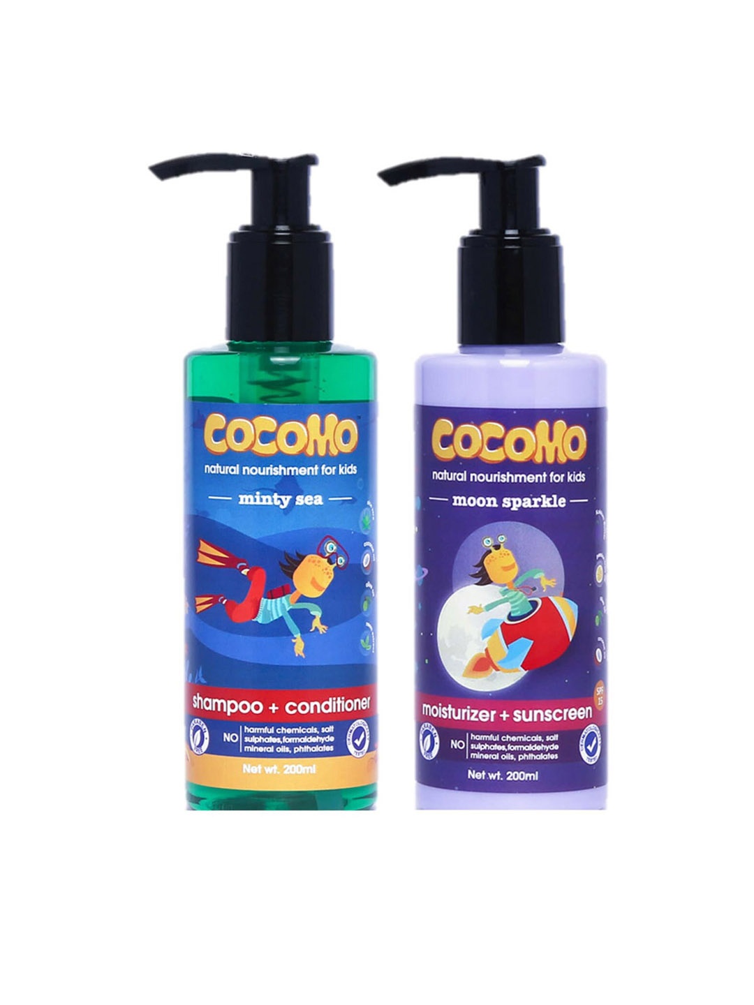 

COCOMO Kids Minty Sea & Moon Sparkle Sustainable Shampoo & Conditioner Set, Multi