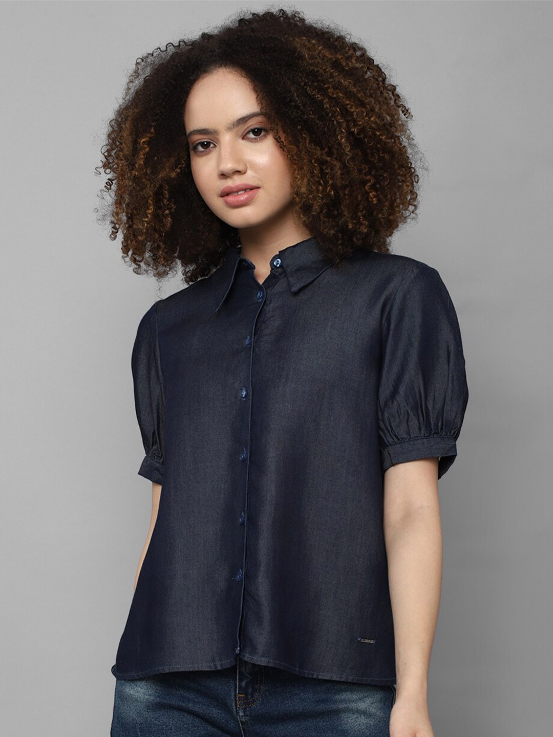 

Allen Solly Woman Women Navy Blue Casual Shirt