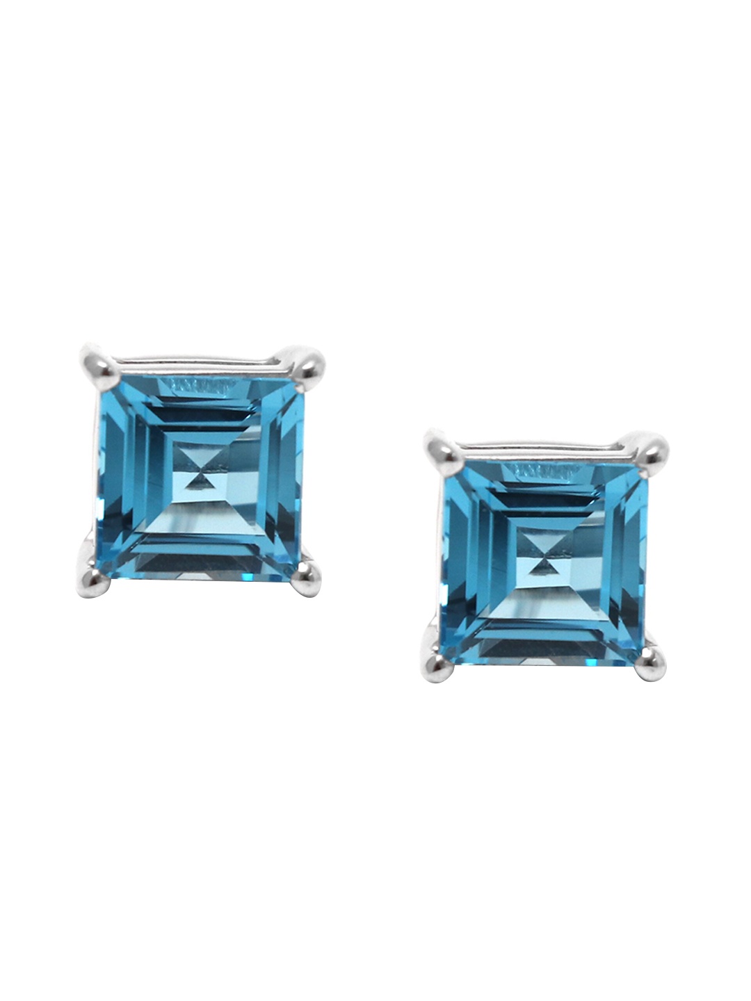 

HIFLYER JEWELS Blue Square Studs Earrings