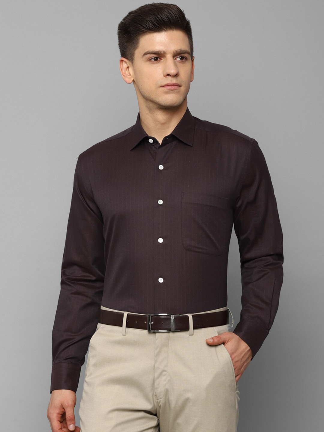 

Luxure by Louis Philippe Men Brown Formal Shirt