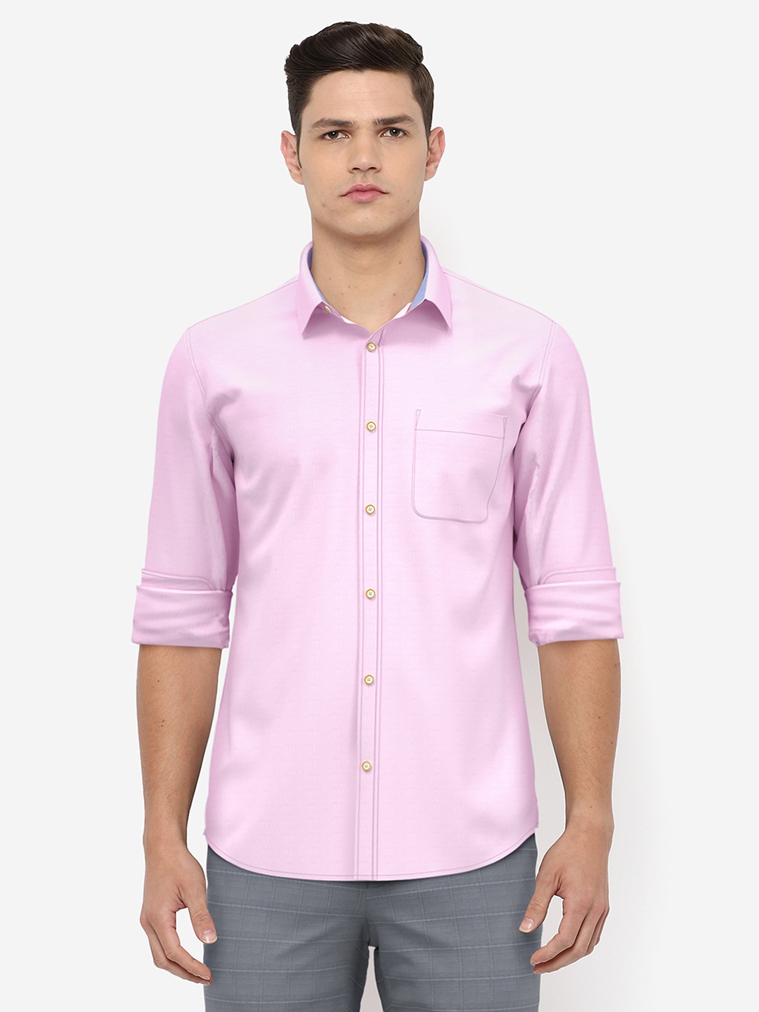 

Peter England Casuals Men Purple Slim Fit Casual Shirt