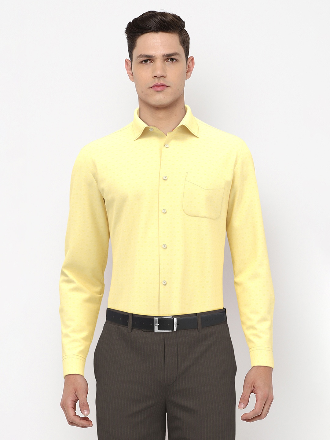 

Peter England Elite Men Yellow Formal Shirt