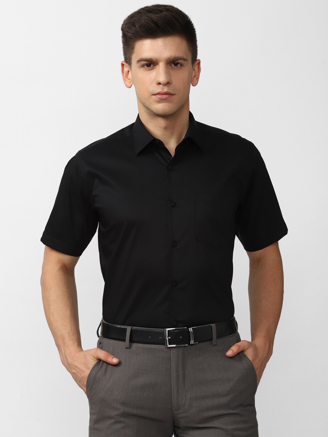 

Van Heusen Men Black Formal Shirt