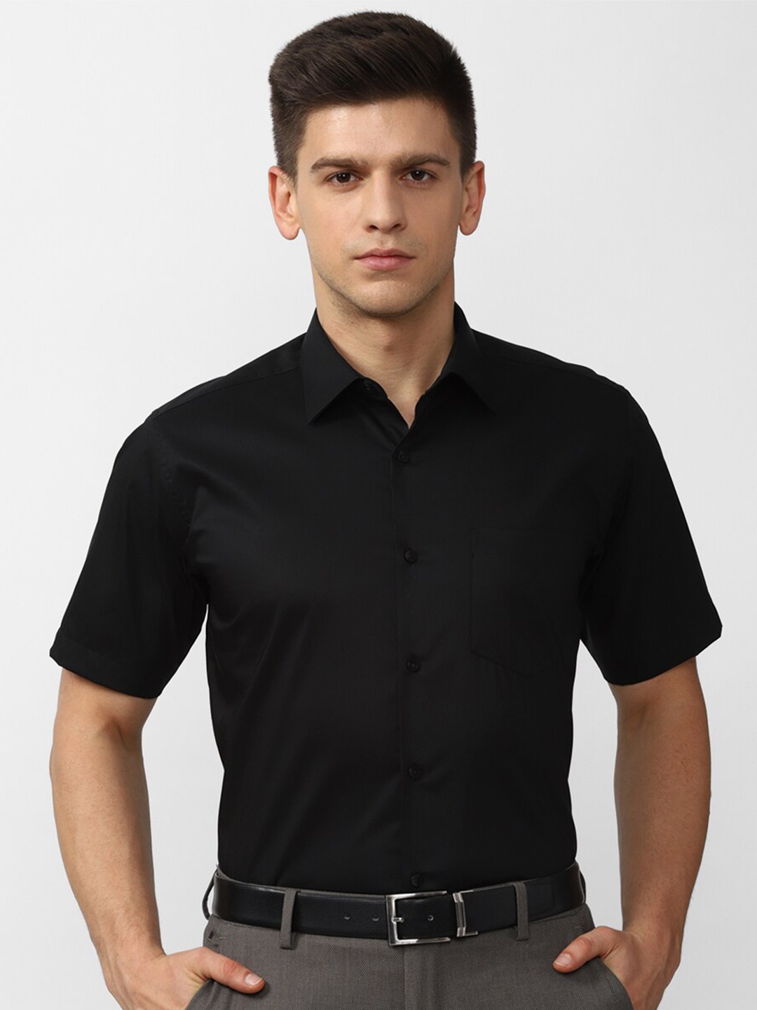 

Van Heusen Men Black Formal Shirt
