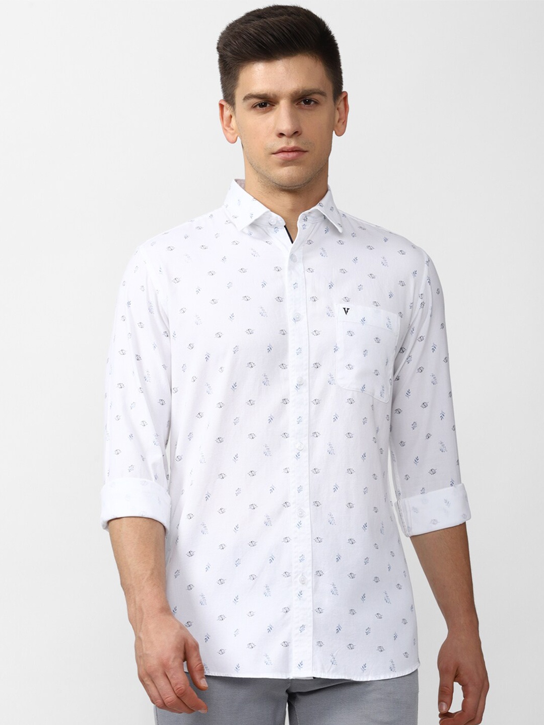 

Van Heusen Sport Men White Slim Fit Printed Casual Shirt