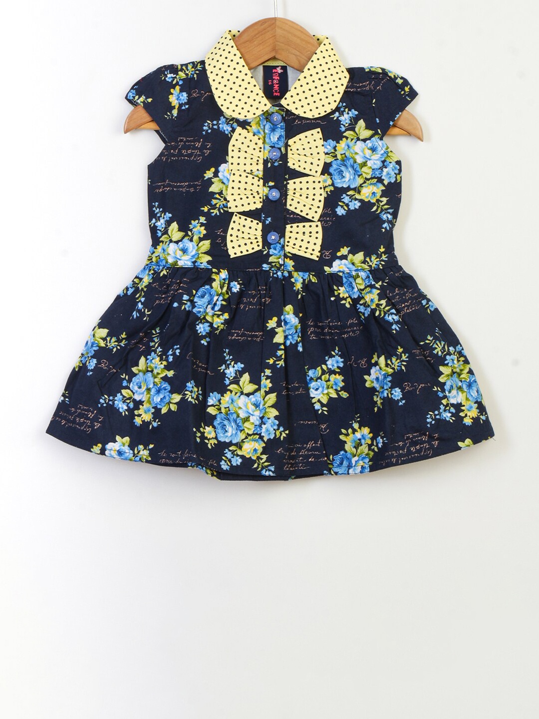

Enfance Navy Blue Floral Peter Pan Collar Dress