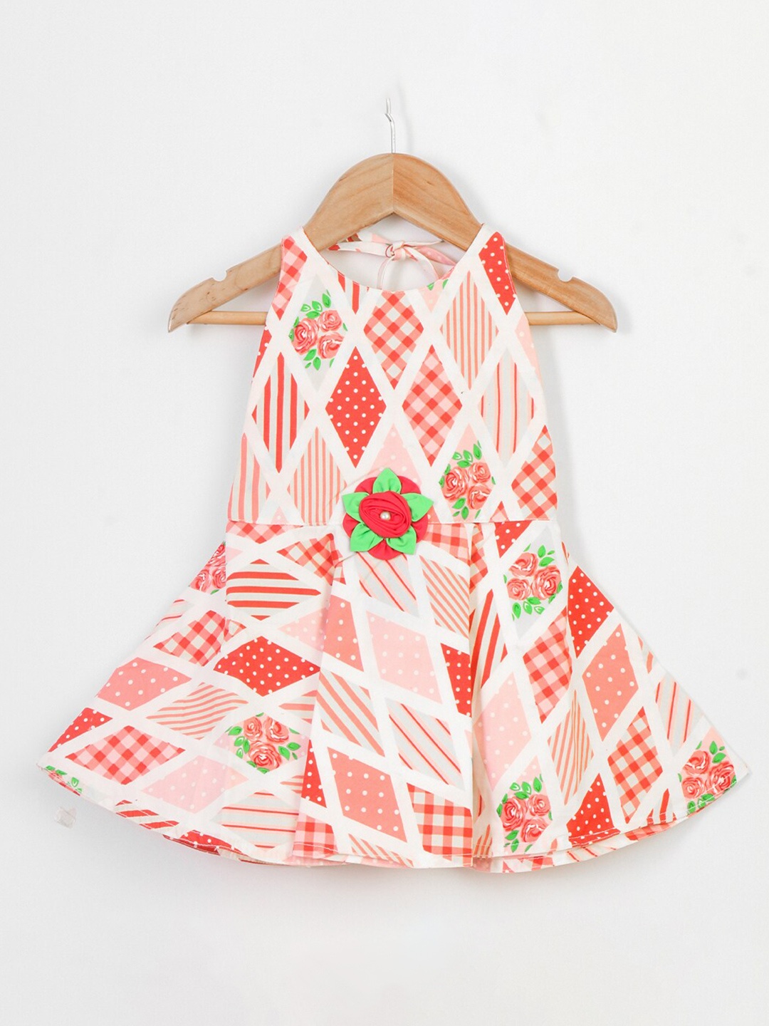 

Enfance Peach-Coloured & petal pink A-Line Dress