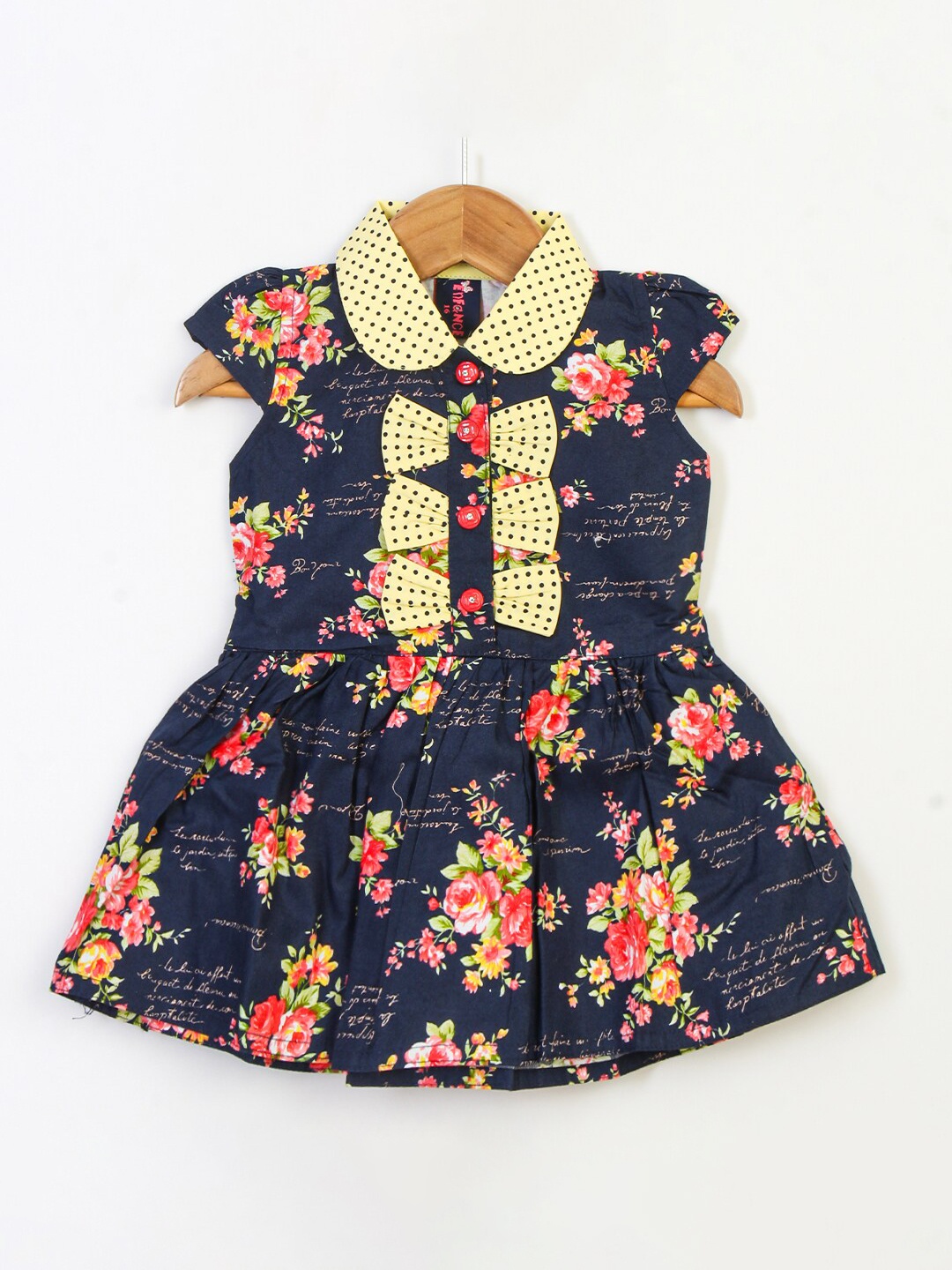 

Enfance Red Floral Peter Pan Collar Dress