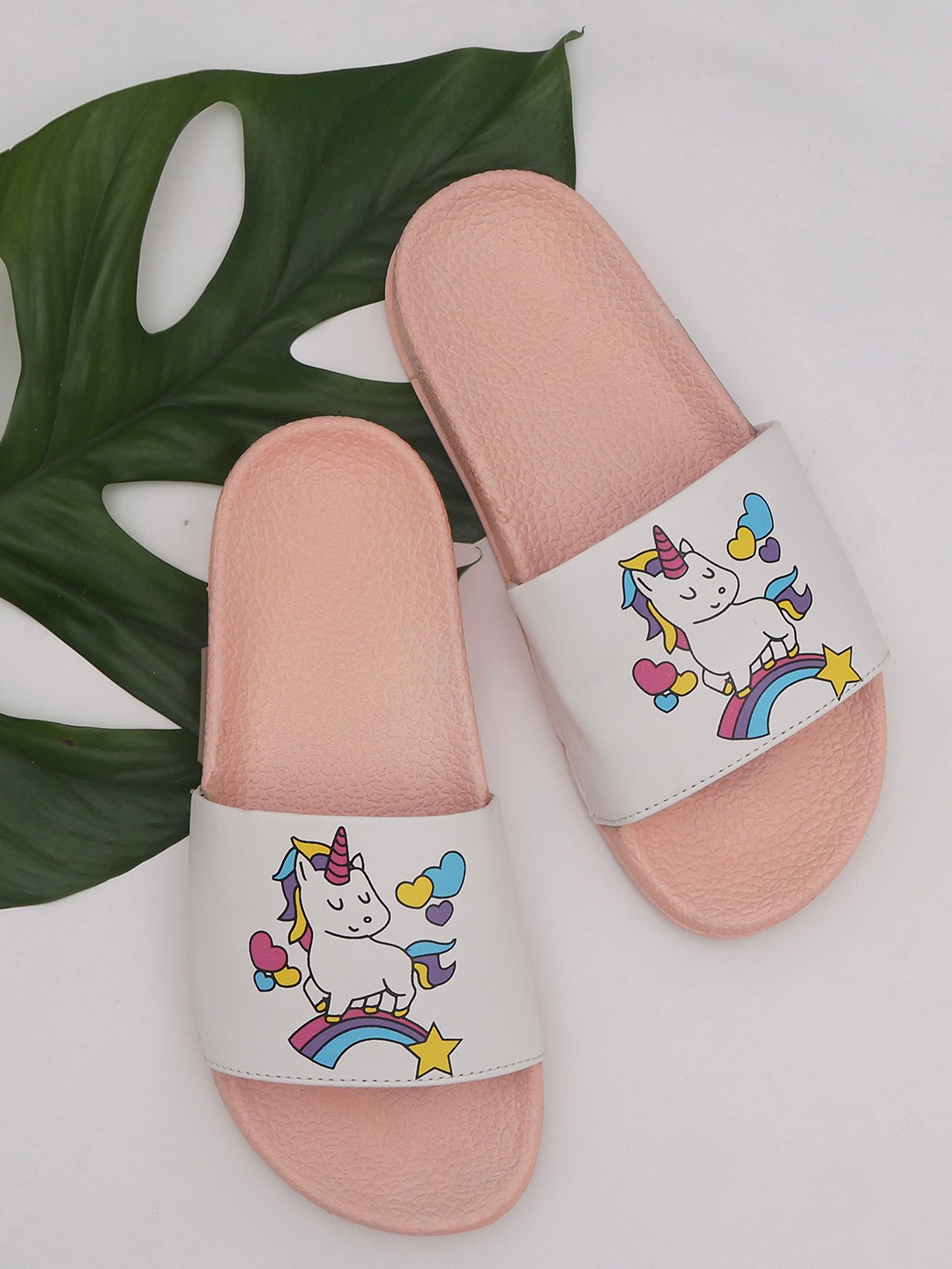 

DChica Girls Pink Printed Open Toe Flats