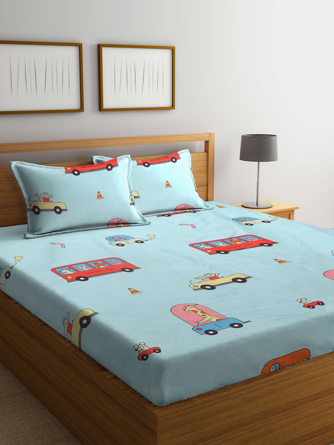 

Arrabi Unisex Kids Blue Bedsheets