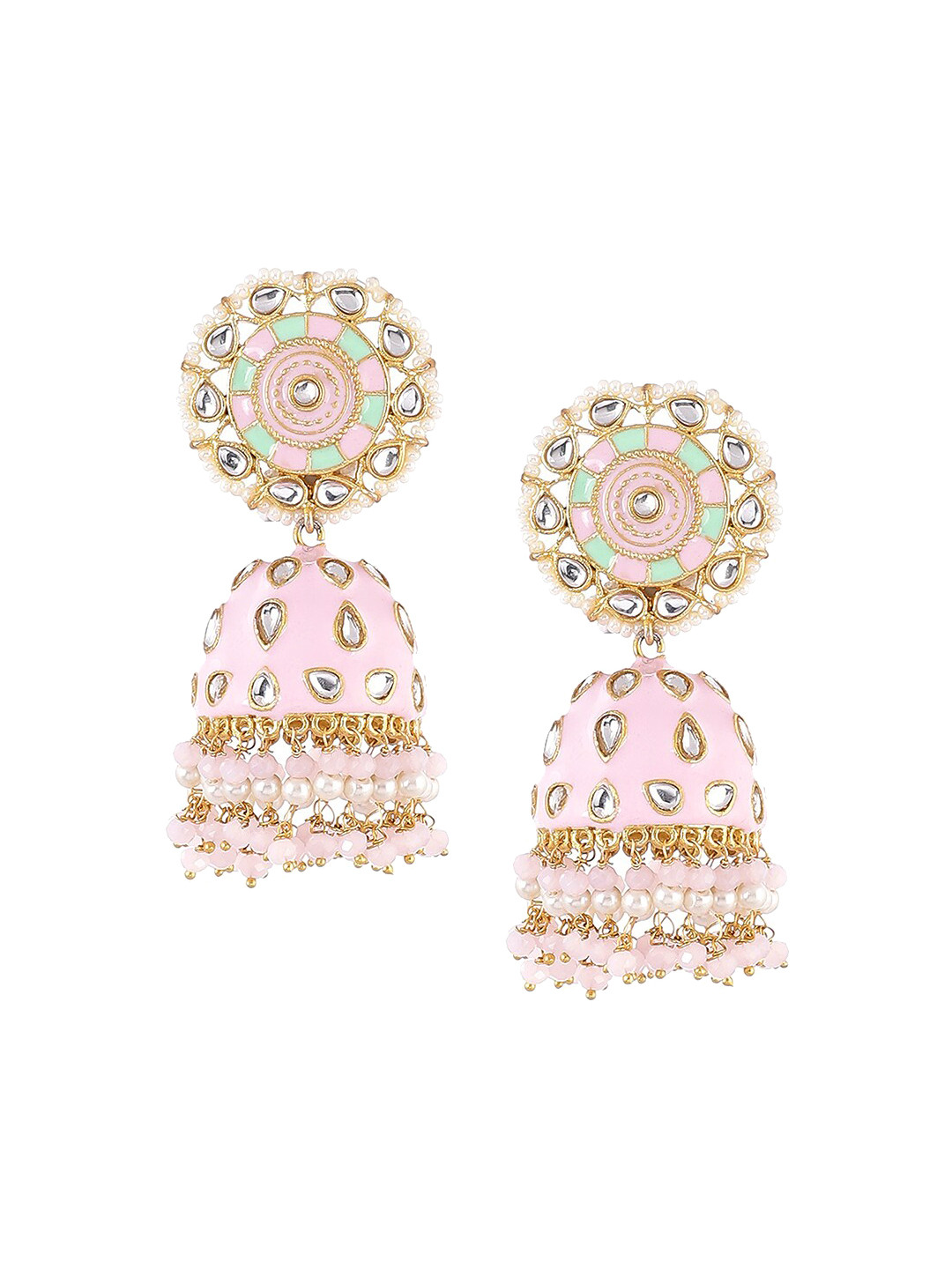 

Biba Gold-Toned Contemporary Jhumkas Earrings