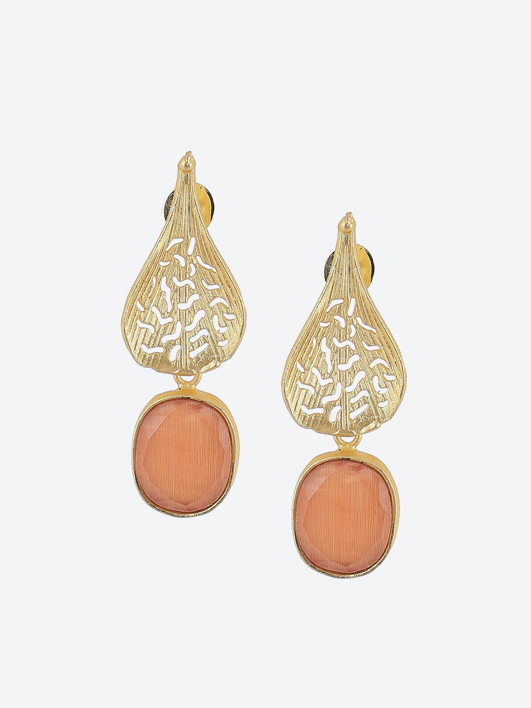 

Biba Orange Contemporary Studs Earrings