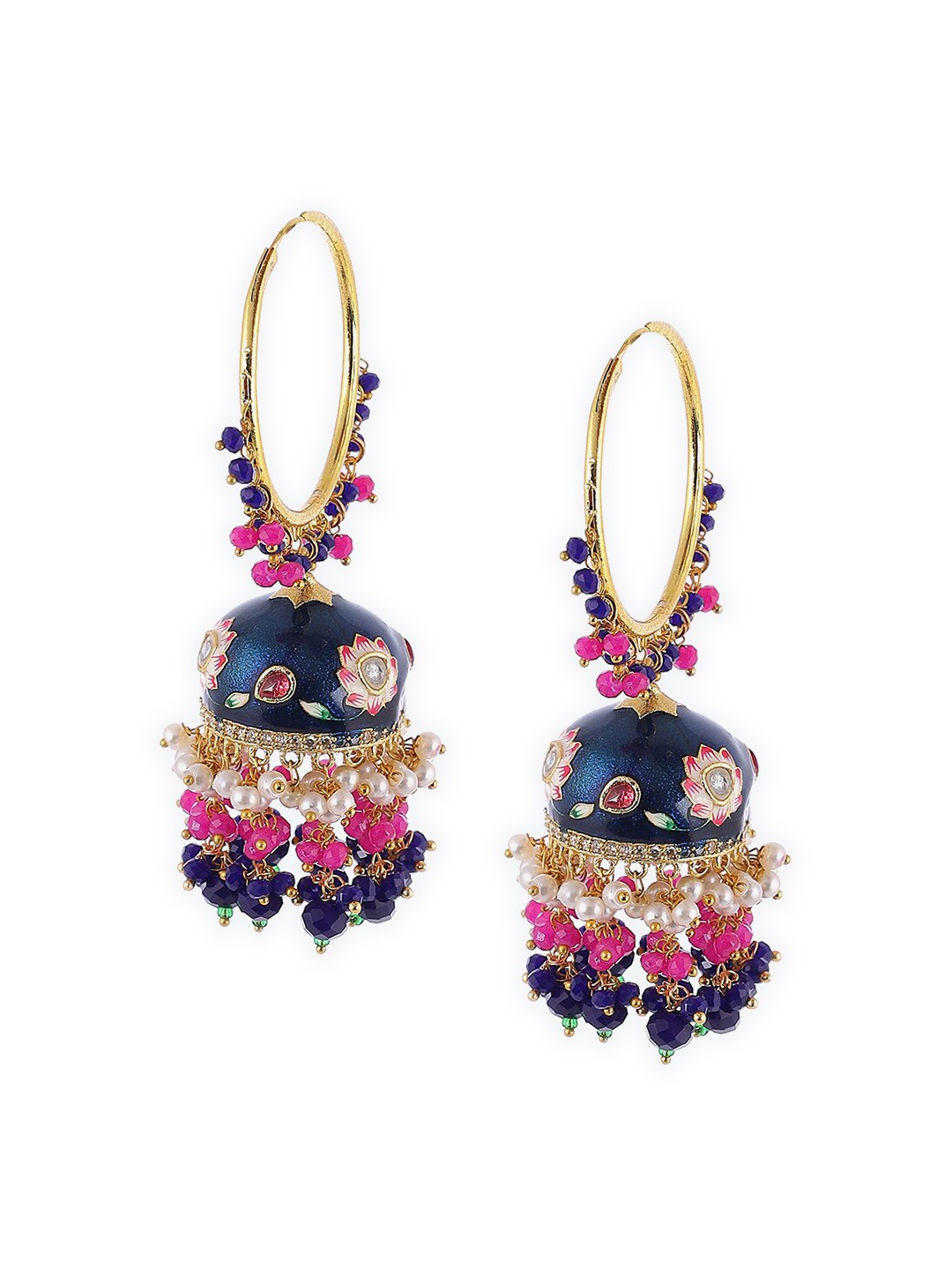 

Biba Blue Contemporary Jhumkas Earrings