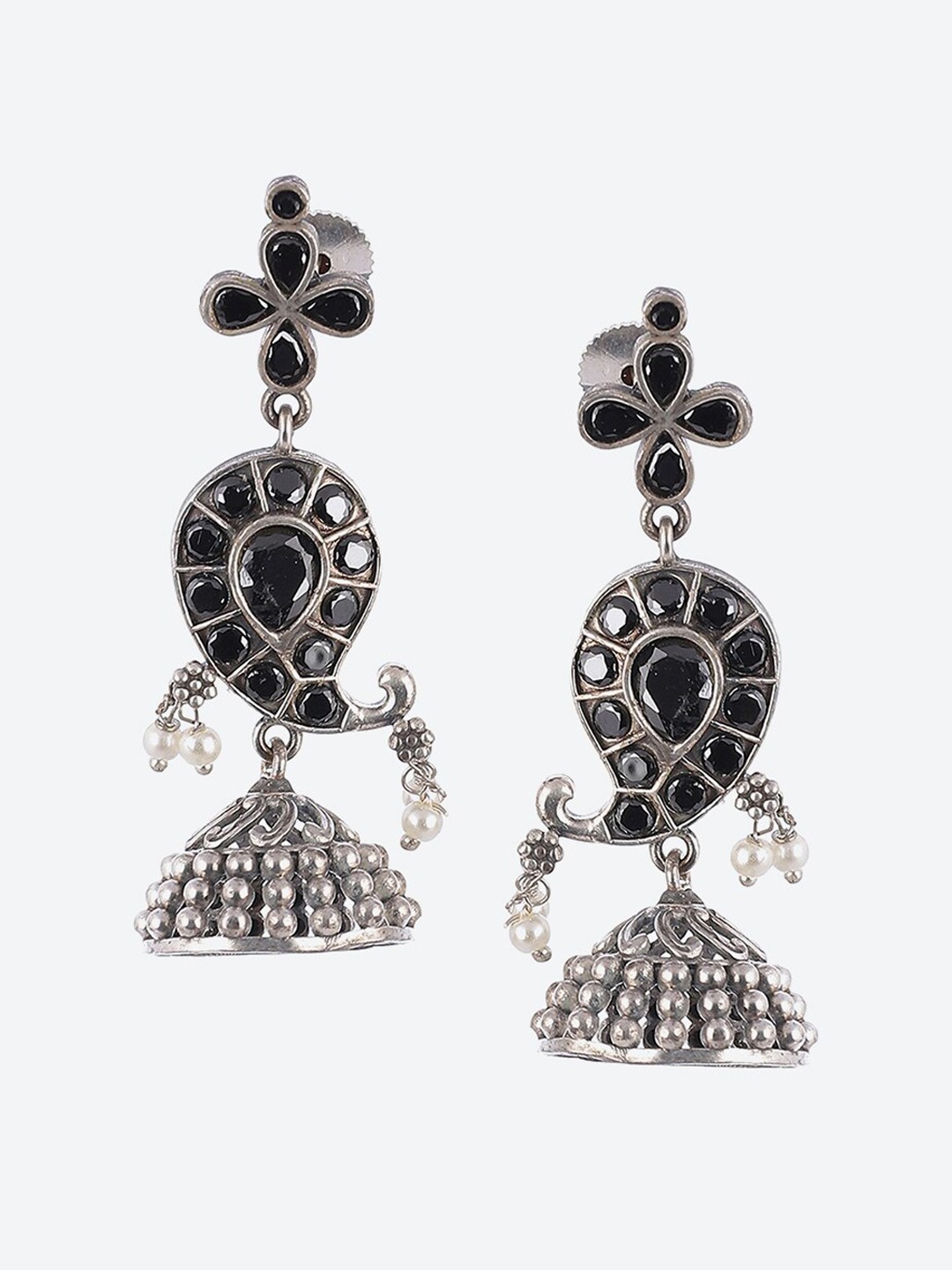 

Biba Black Contemporary Jhumkas Earrings
