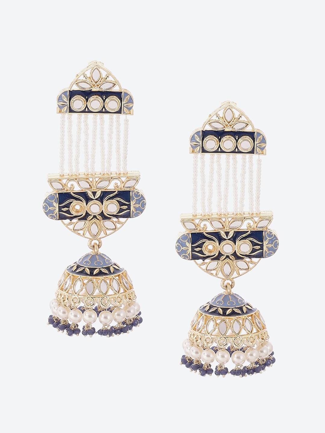 

Biba Gold-Toned Contemporary Jhumkas Earrings