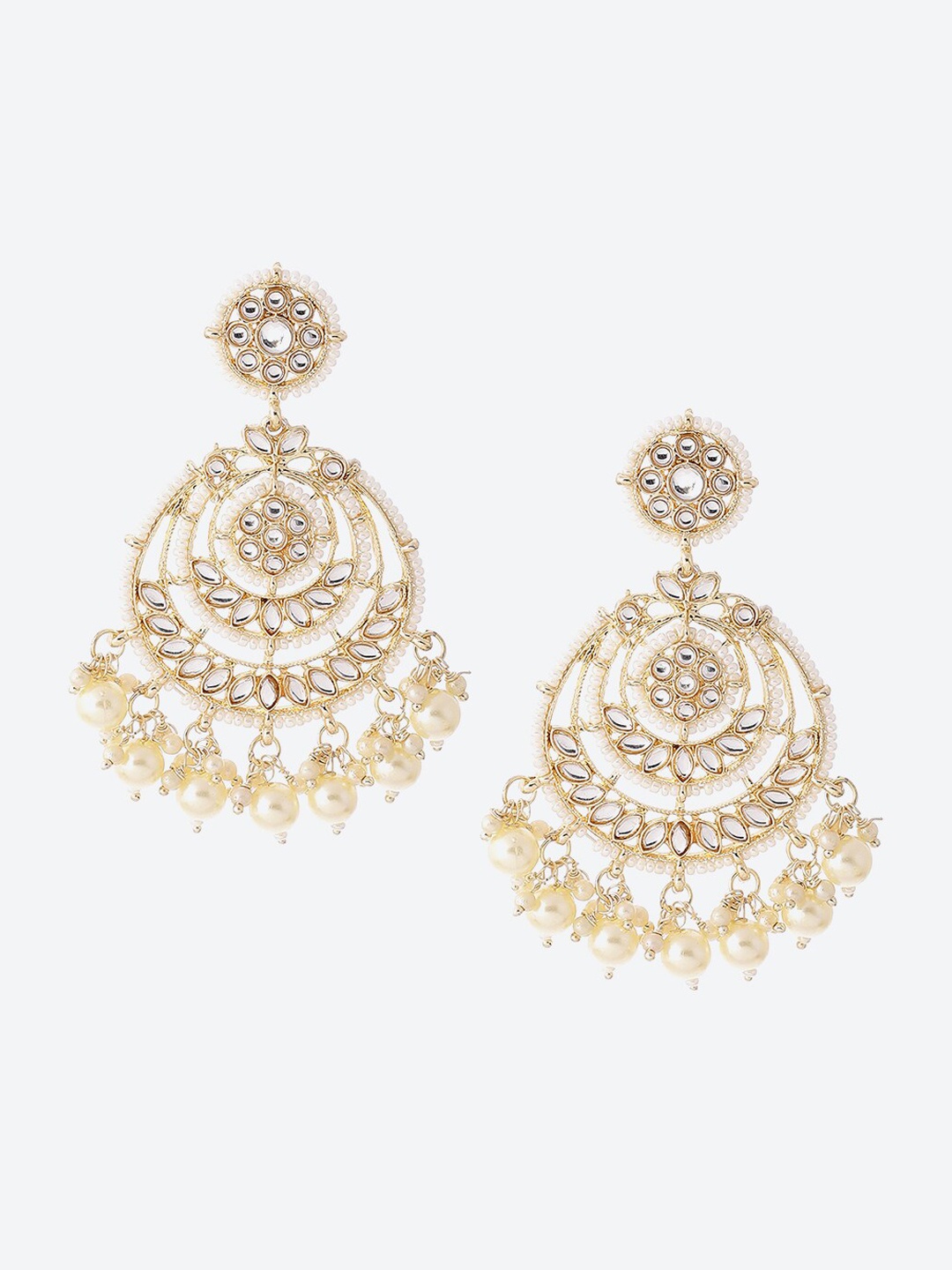 

Biba White Contemporary Chandbalis Earrings