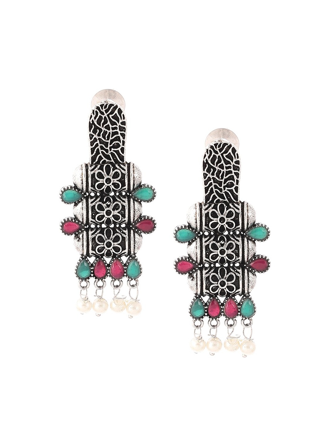 

Biba Green Contemporary Hoop Earrings
