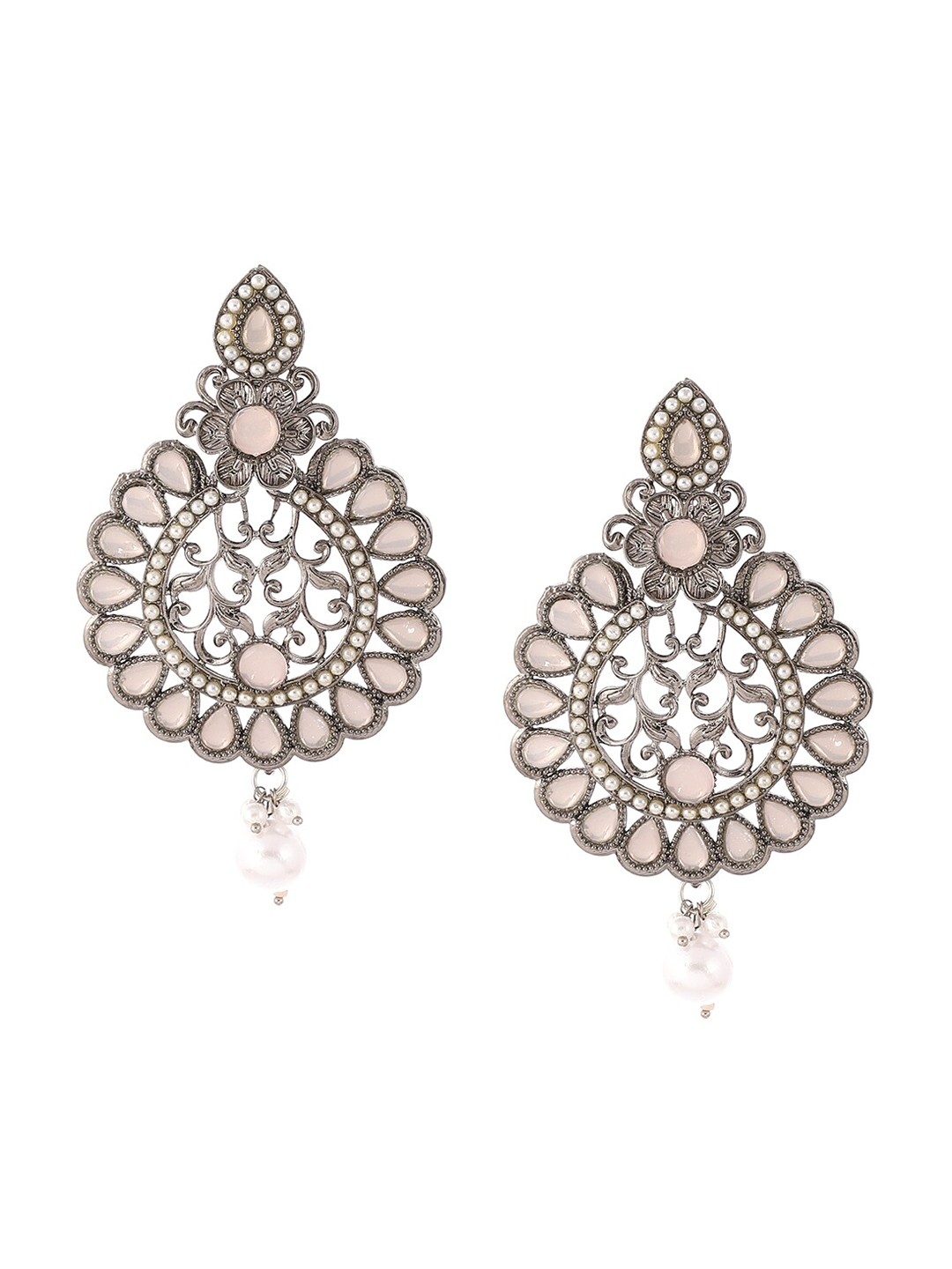 

Biba White Contemporary Chandbalis Earrings
