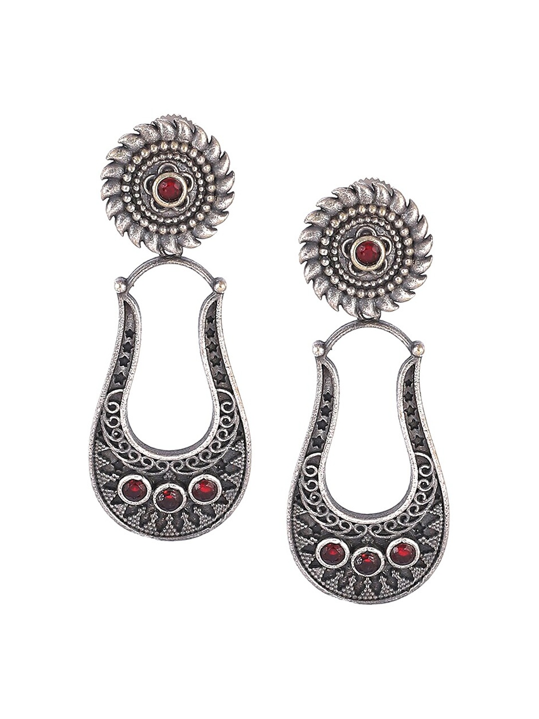 

Biba Maroon Contemporary Hoop Earrings