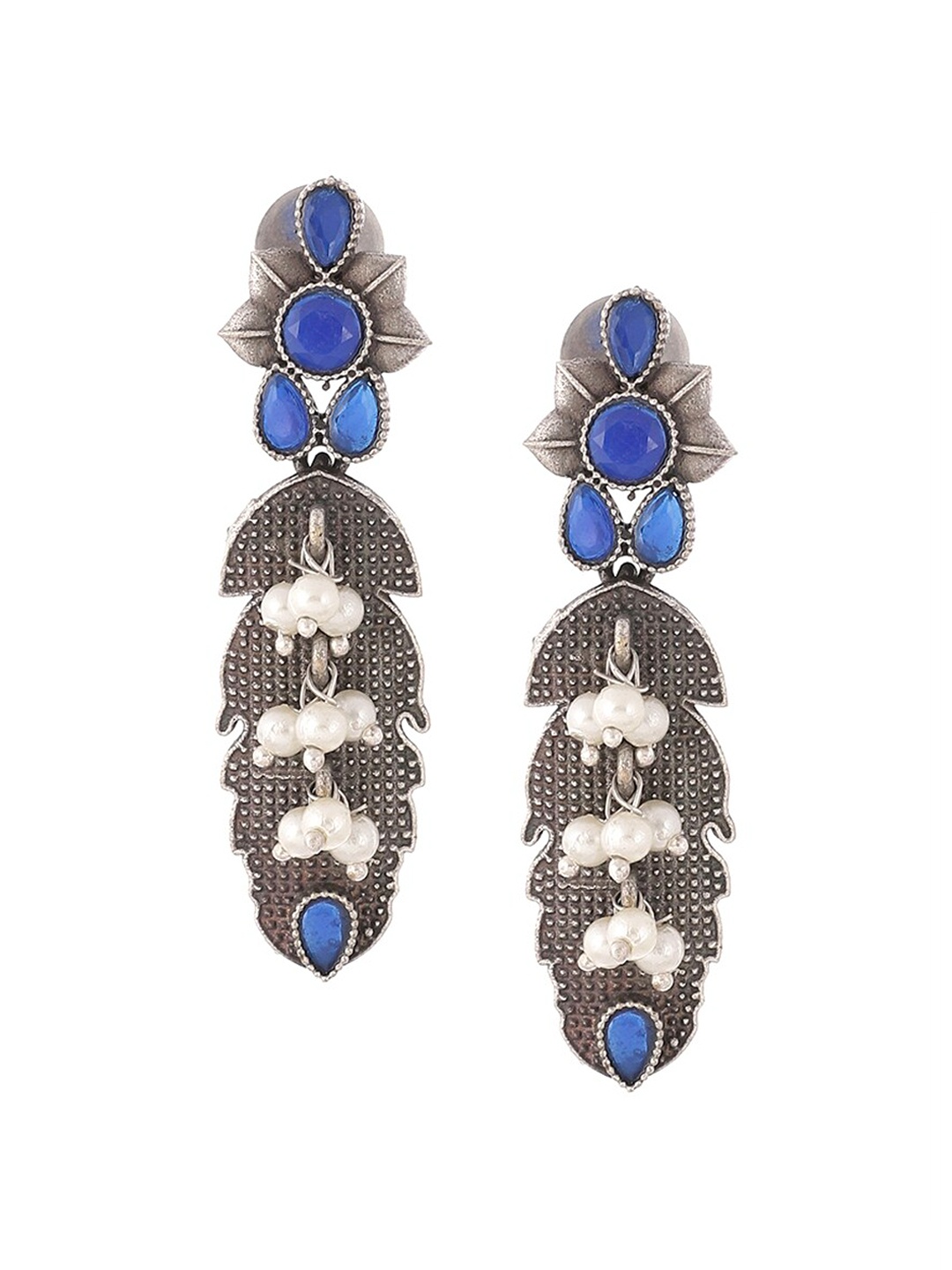 

Biba Blue Contemporary Jhumkas Earrings