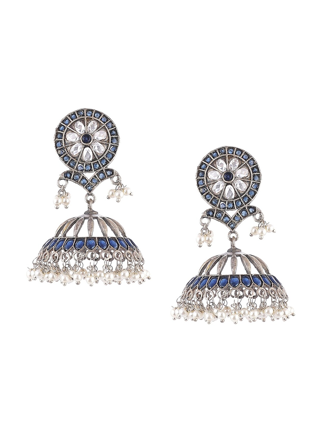 

Biba Blue Contemporary Jhumkas Earrings