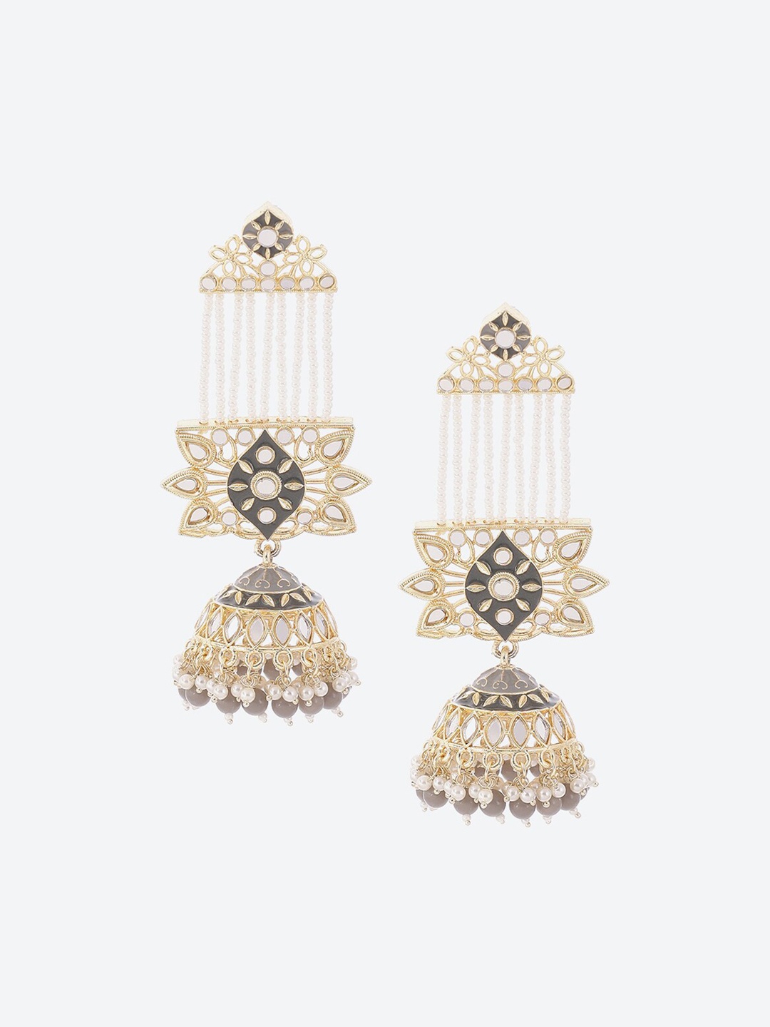 

Biba Gold-Toned Contemporary Jhumkas Earrings
