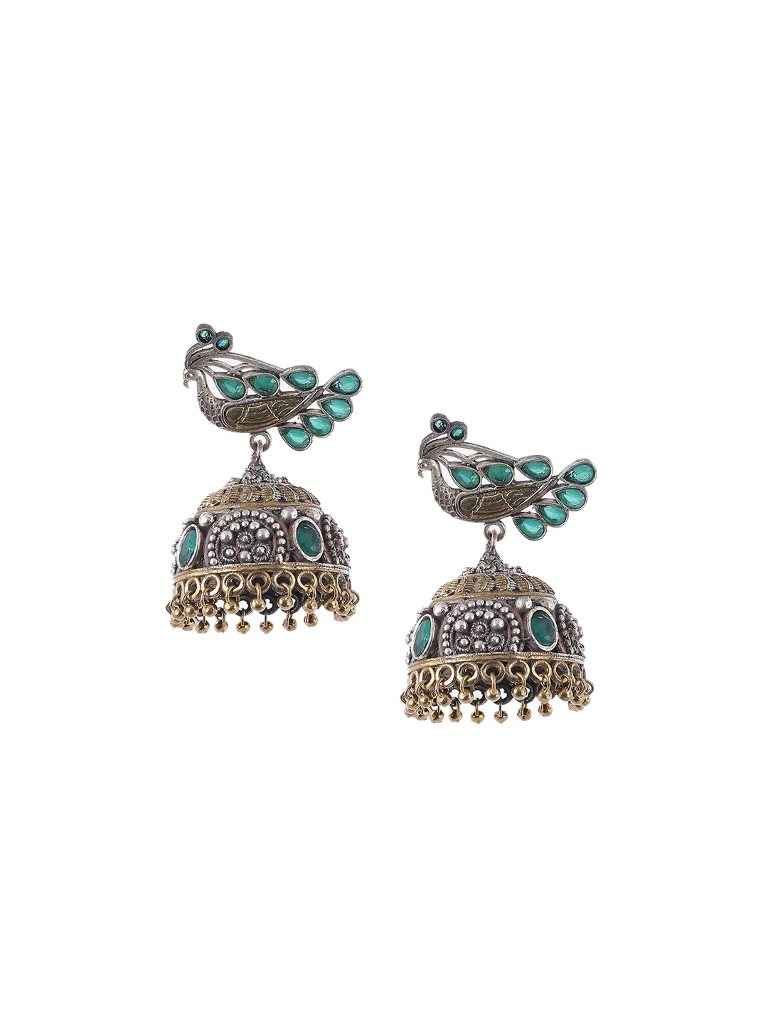 

Biba Gold-Toned Contemporary Jhumkas Earrings