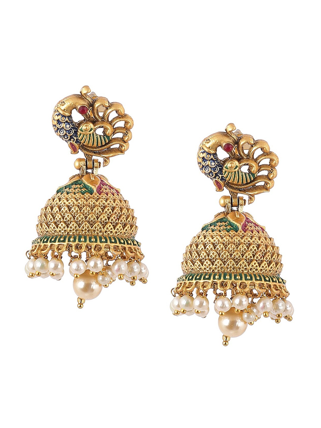 

Biba Gold-Toned Contemporary Jhumkas Earrings