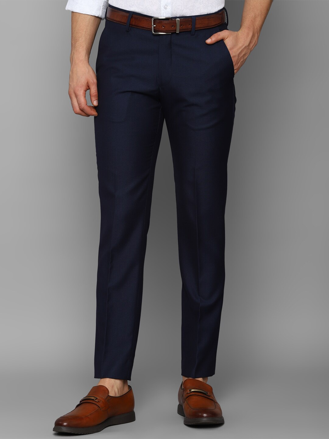 

Allen Solly Men Navy Blue Slim Fit Trousers