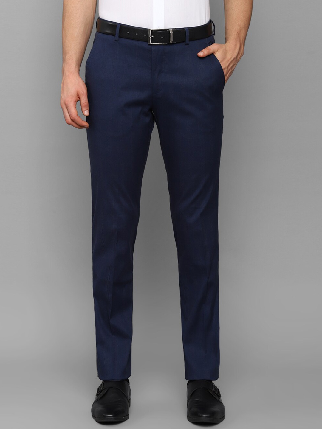 

Luxure by Louis Philippe Men Navy Blue Slim Fit Trousers