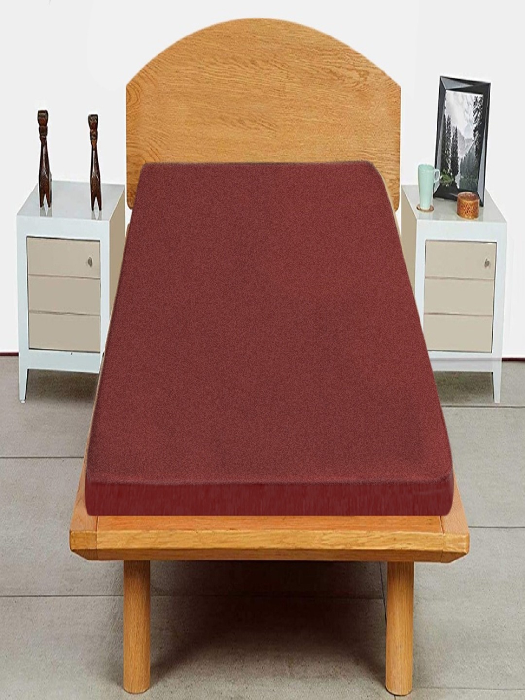 

Trance Home Linen Turquoise Maroon Solid Single Size Mattress Protector
