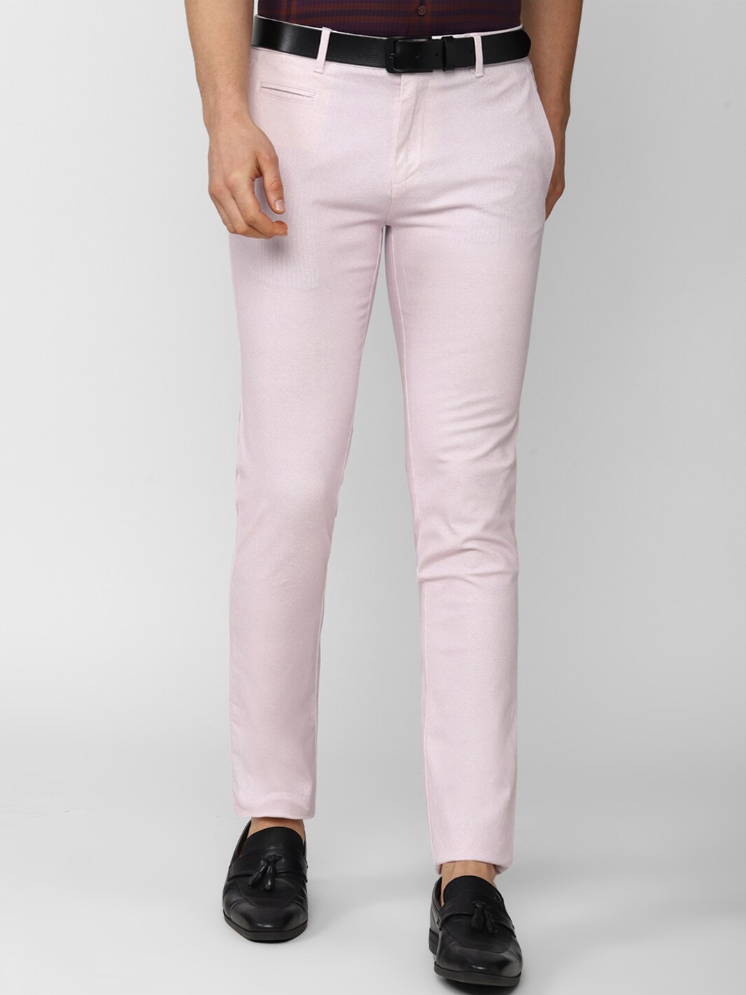 

V Dot Men Pink Slim Fit Trousers
