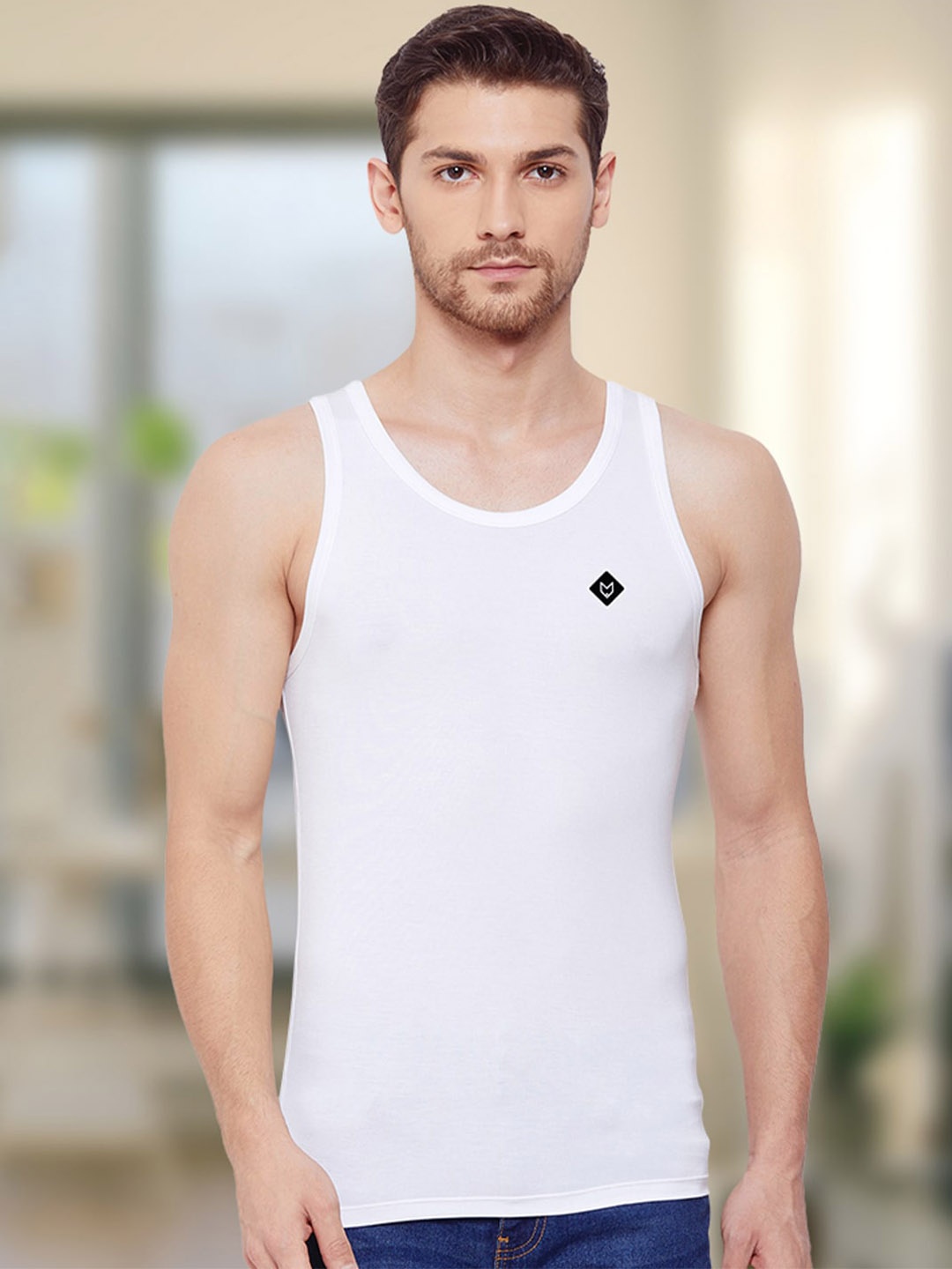 

Almo Wear Men White Pack of 3 Micromodal Slim Fit Innerwear Vest