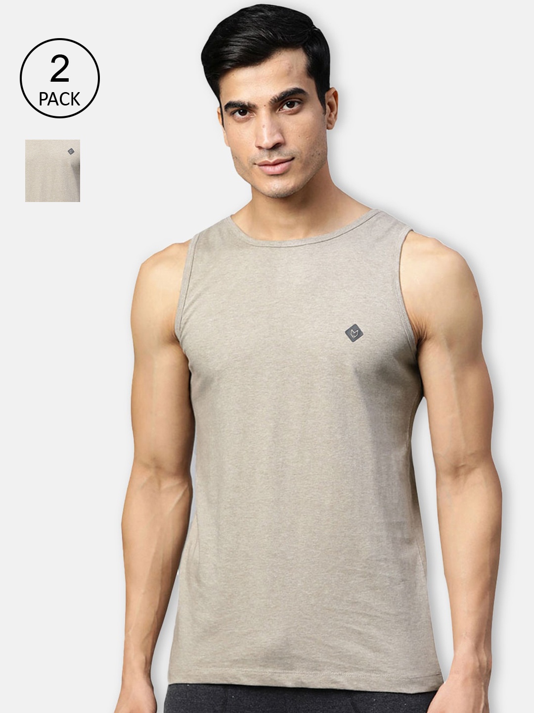 

Almo Wear Pack of 2 Brown Cotton Vest