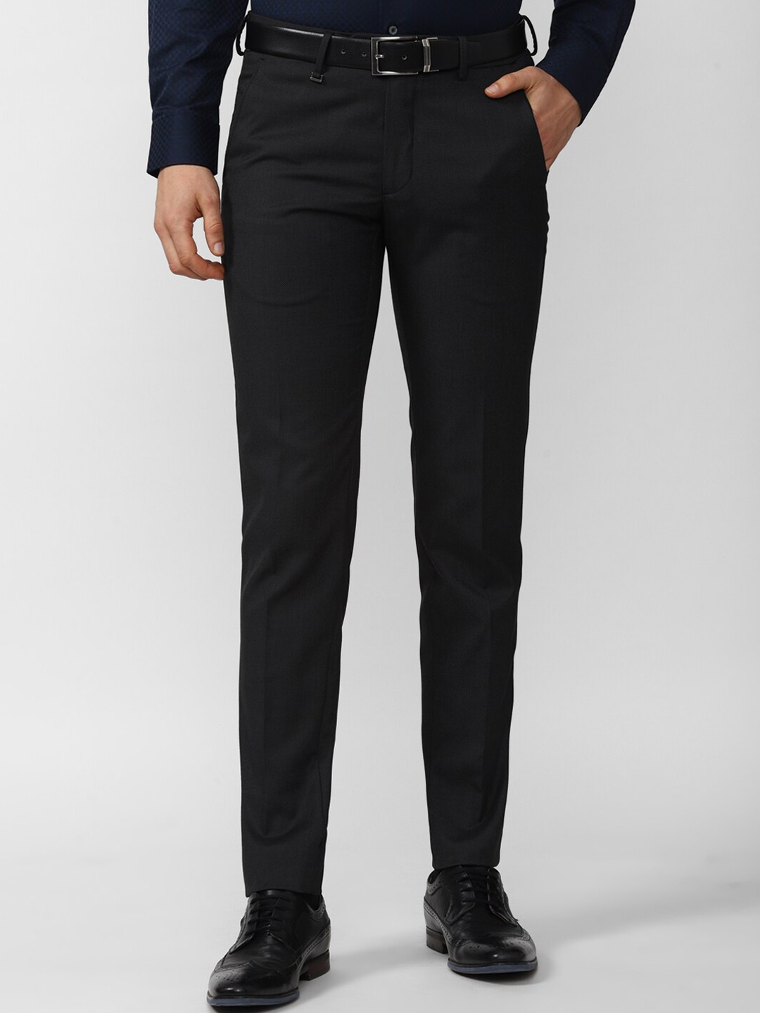 

Van Heusen Men Black Slim Fit Trousers