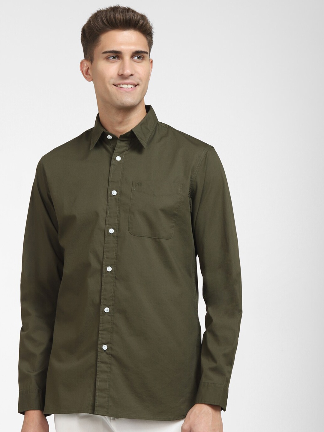 

SELECTED Men Green Slim Fit Formal Shirt