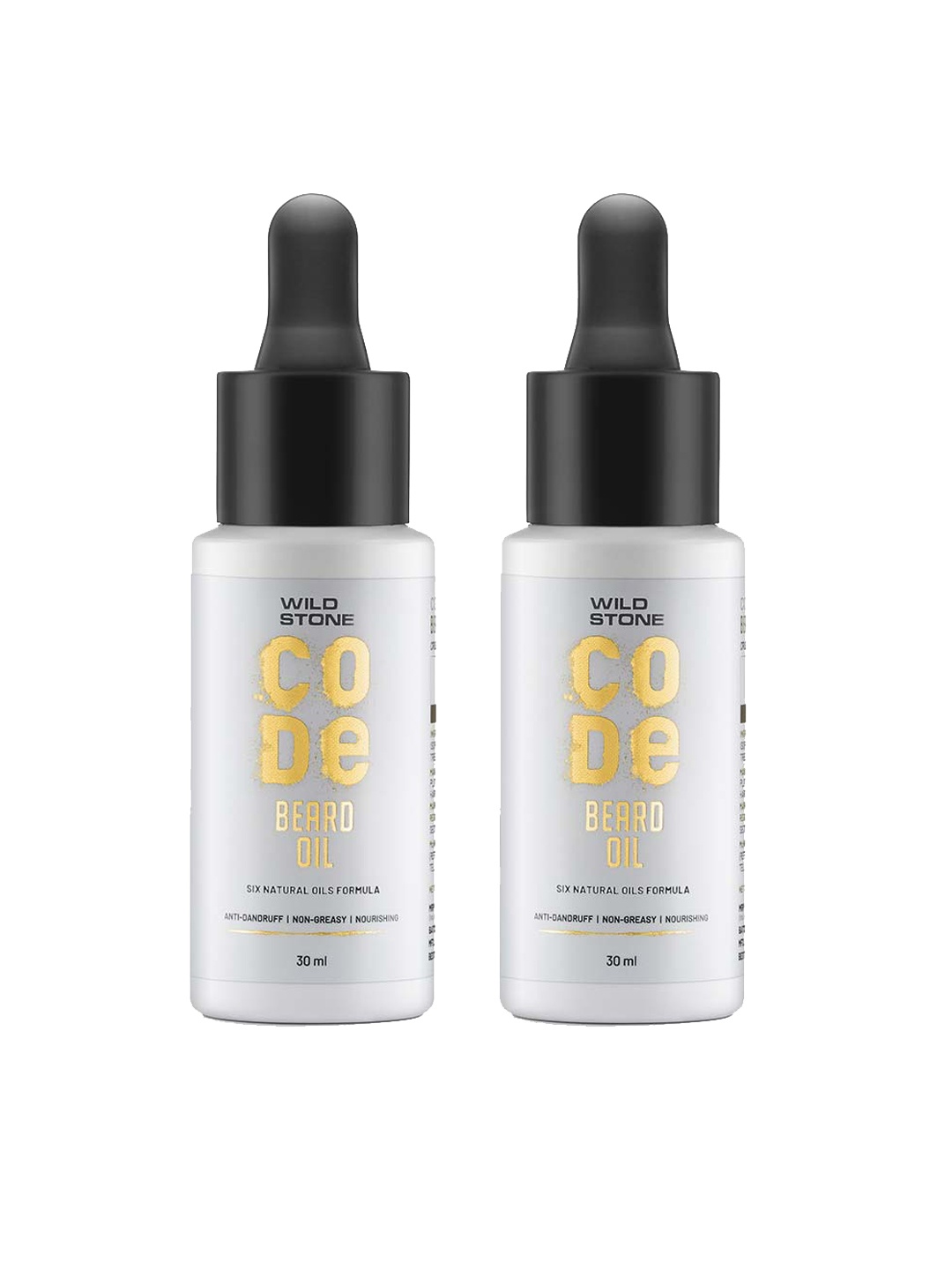 

Wild stone Men Set of 2 Code Beard Oils for Anti-Dandruff & Non Greasy Beard - 30 ml Each, White