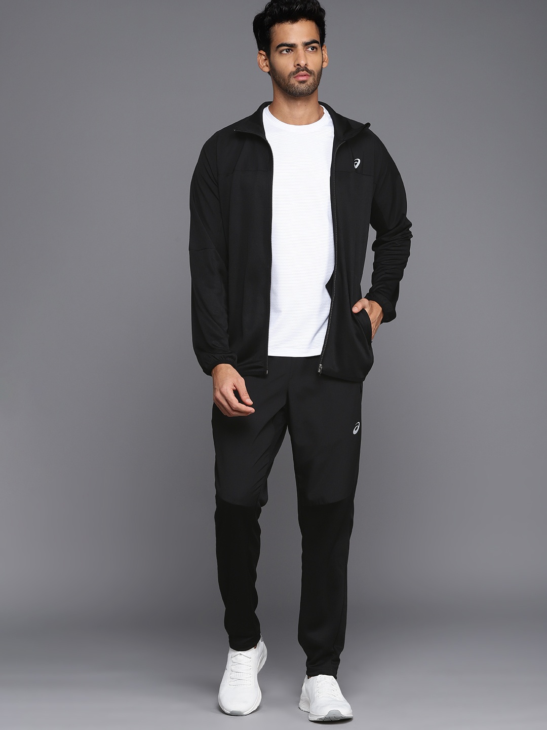 

ASICS Men Black Solid Tracksuit